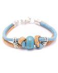 Angelco Accessories Turquoise knot bead cork bracelet
