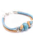 Angelco Accessories Turquoise knot bead cork bracelet