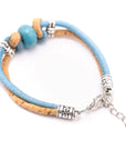 Angelco Accessories Turquoise knot bead cork bracelet