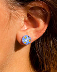 Angelco Accessories Chilean glass daisy stud - cornflower blue