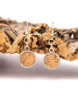 Angelco Accessories natural cork disk drop earrings