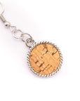 Angelco Accessories natural cork disk drop earrings