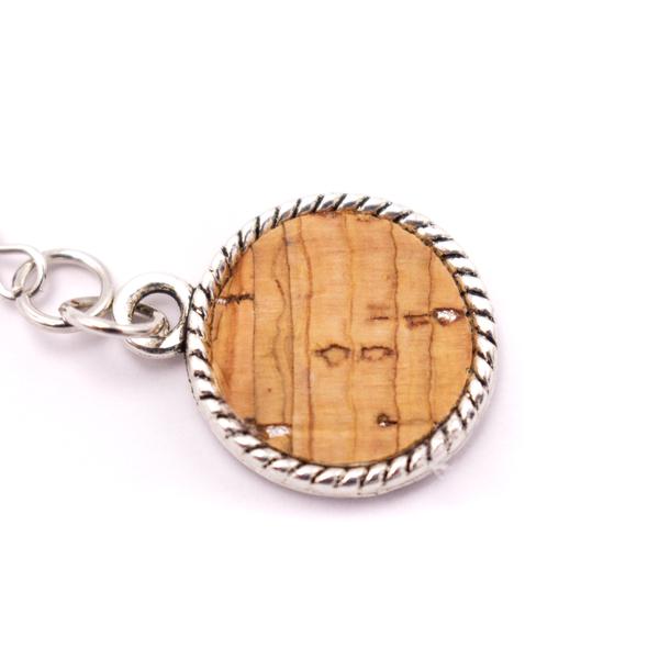Angelco Accessories natural cork disk drop earrings