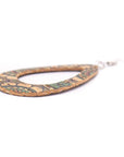Angelco Accessories Open teardrop patterned cork drop earrings