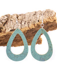 Angelco Accessories Open teardrop blue cork drop earrings