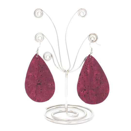 Angelco Accessories Teardrop red cork drop earrings