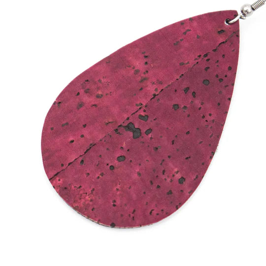Angelco Accessories Teardrop red cork drop earrings