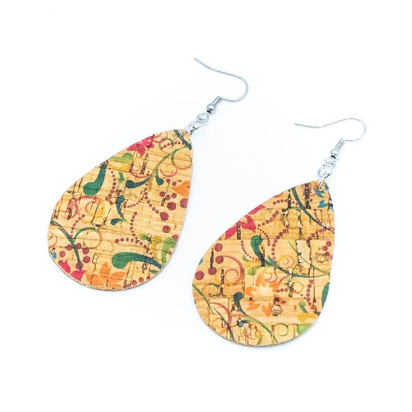 Angelco Accessories Teardrop pattern cork drop earrings