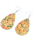 Angelco Accessories Teardrop pattern cork drop earrings