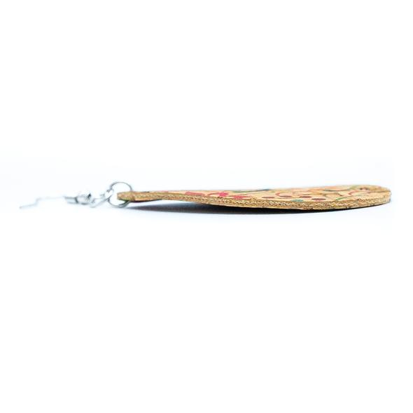 Angelco Accessories Teardrop pattern cork drop earrings