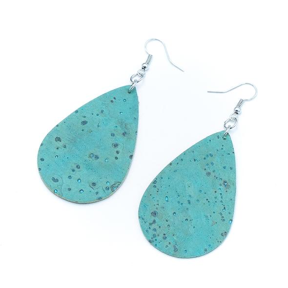 Angelco Accessories Teardrop turquoise cork drop earrings