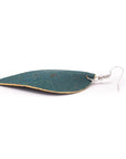 Angelco Accessories Leaf shaped green cork drop earrings