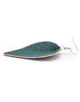 Angelco Accessories Leaf shaped green cork drop earrings