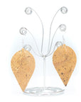Angelco Accessories Leaf shaped natural cork drop earrings
