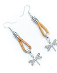 Angelco Accessories Dragonfly cork drop earrings