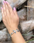 Angelco Accessories Abalone small leaf silver cuff