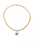 Angelco Accessories Shell heart pendant cork necklace