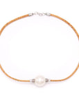 Large solitaire pearl cork necklace