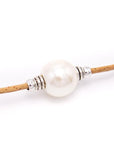 Large solitaire pearl cork necklace