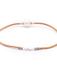 Large solitaire pearl cork necklace