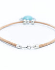 Angelco Accessories Turquoise flower pendant cork necklace
