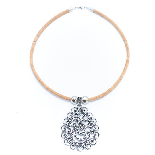 Angelco Accessories Teardrop pendant cork necklace