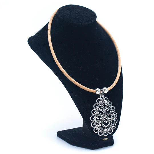 Angelco Accessories Teardrop pendant cork necklace