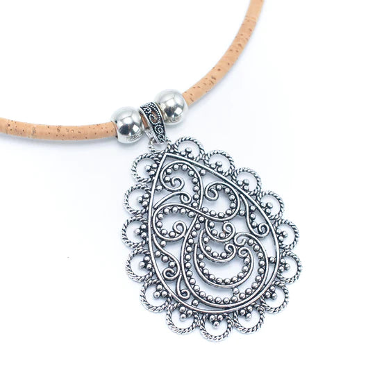 Angelco Accessories Teardrop pendant cork necklace