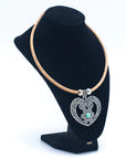 Angelco Accessories Turquoise stone heart pendant cork necklace
