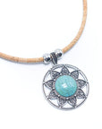 Angelco Accessories Turquoise sun pendant cork necklace
