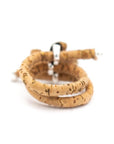 Angelco Accessories Silver flower and bead cork ring in 5 colour choices - natural