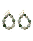 Angelco Accessories Teardrop kantha earrings - sea foam - on white flatlay