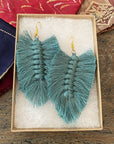 Angelco Accessories Macrame feather earrings