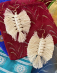 Macrame feather earrings - 4 colours available