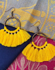 Small hoop fringe earrings