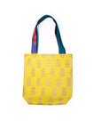 Block print tote bag - pineapples