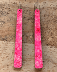 Angelco Accessories reversible paddle paper earrings - showing the pink side only