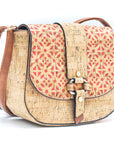 Angelco Accessories Andrea cork crossbody bag in red, front view on a white background