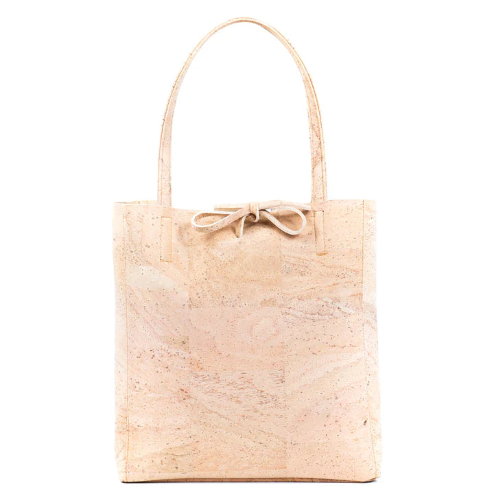 Angelco Accessories Bow cork tote bag on white background