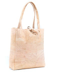 Angelco Accessories Bow cork tote bag, angled view on white background