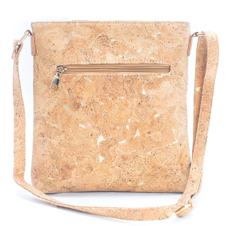 Angelco Accessories cork stitch crossbody bag - natural/gold rear view