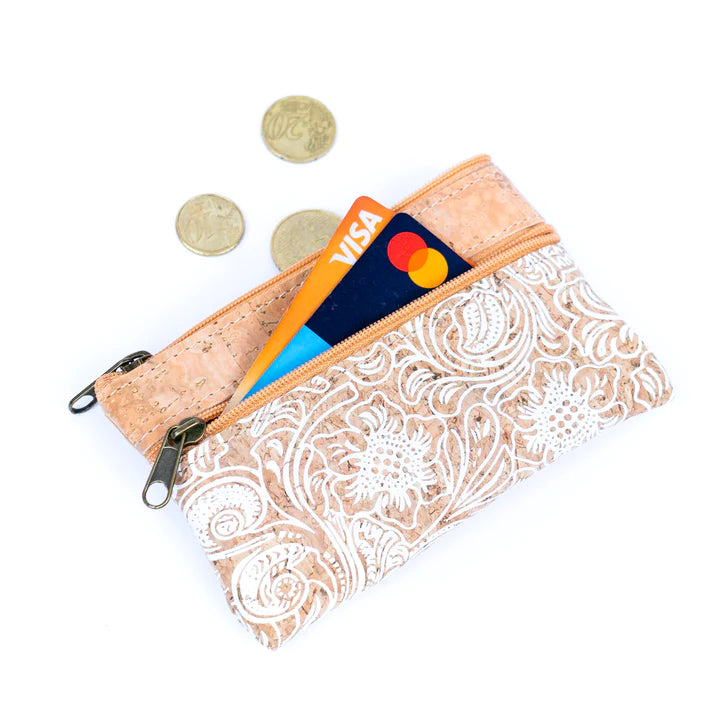 Angelco Accessories Double sided 3 section coin purse - image showing coins and cards  with purse