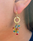 Angelco Accessories Treasure show hoop earrings  - close up worn by model