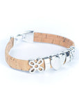 Angelco Accessories Heart and cork band bracelet - side view in natural colour