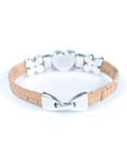 Angelco Accessories Heart and cork band bracelet - rear view in natural colour