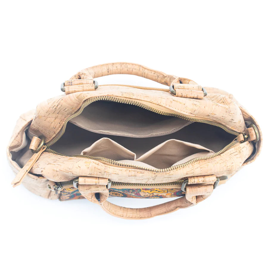 Angelco Accessories Small cork traveller bag - top view of open bag