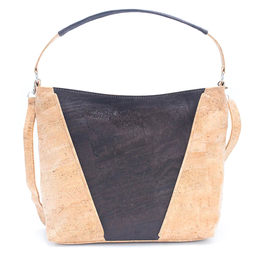 Angelco Accessories Leonie cork handbag - front view with white background