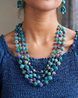 Callie kantha necklace - azure