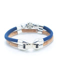 Angelco Accessories Rose bead cork bracelet - rear view of blue bracelet on white background