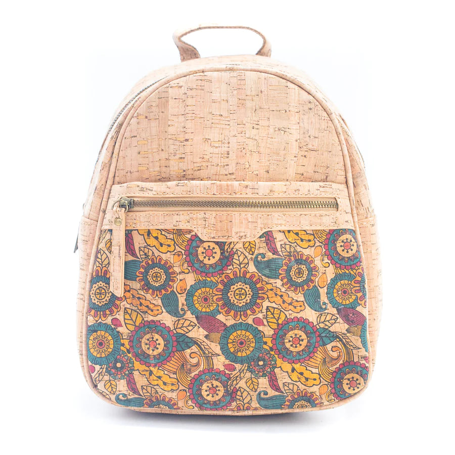 Small cork print backpack